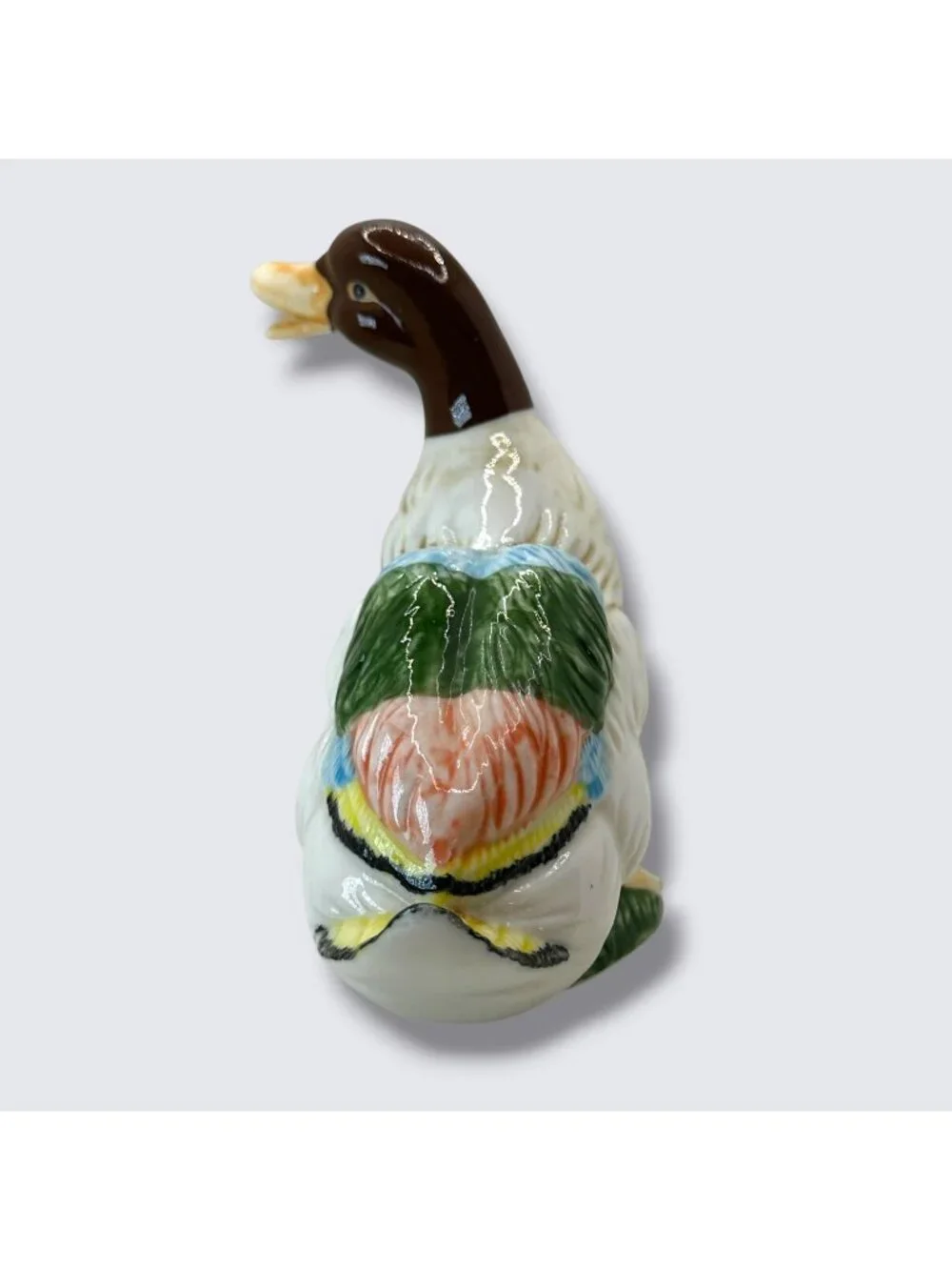 Vintage Ceramic Mallard Duck Figurines Multicolor Hand-Painted Pair Ks Collectio